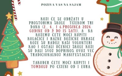 Božićni sajam Školskog volonterskog kluba “Agape” i obilježavanje Međunarodnog dana volontera 5. prosinca  