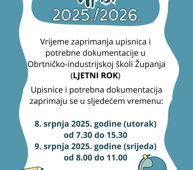 Upisi u 1. razred srednje škole