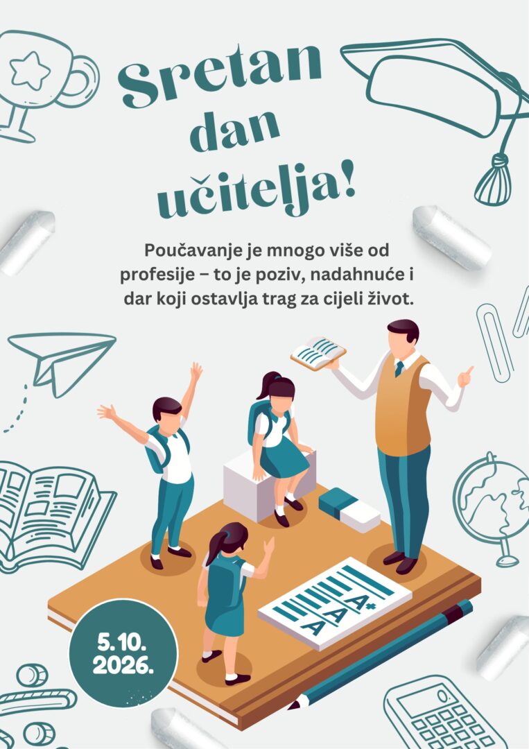 White Illustrated Happy Teacher Day Poster